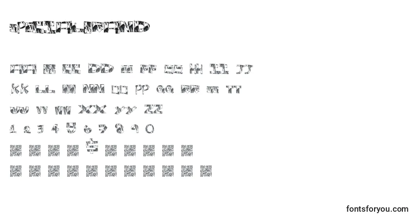Schriftart Specialbrand – Alphabet, Zahlen, spezielle Symbole