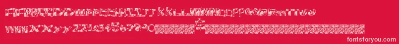 Specialbrand-Schriftart – Rosa Schriften auf rotem Hintergrund