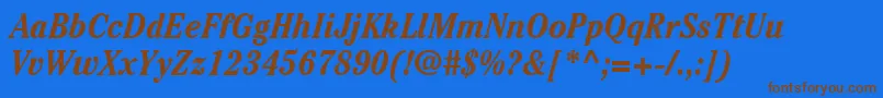 ItcCheltenhamLtBoldCondensedItalic Font – Brown Fonts on Blue Background