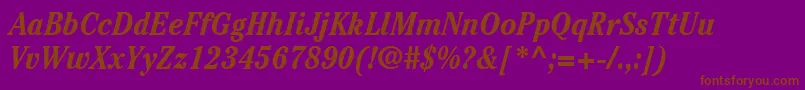 ItcCheltenhamLtBoldCondensedItalic Font – Brown Fonts on Purple Background