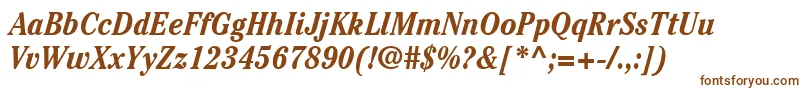 Шрифт ItcCheltenhamLtBoldCondensedItalic – коричневые шрифты на белом фоне