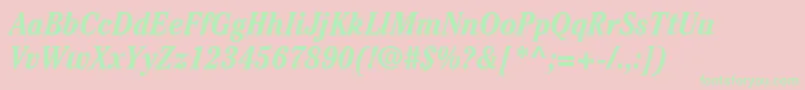 ItcCheltenhamLtBoldCondensedItalic Font – Green Fonts on Pink Background