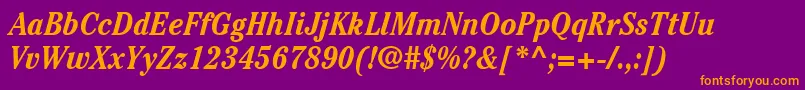 ItcCheltenhamLtBoldCondensedItalic Font – Orange Fonts on Purple Background