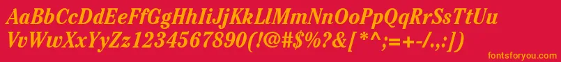 ItcCheltenhamLtBoldCondensedItalic Font – Orange Fonts on Red Background