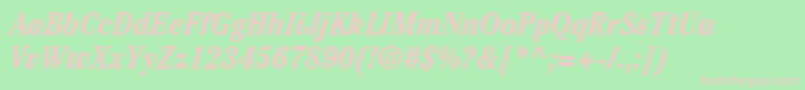 ItcCheltenhamLtBoldCondensedItalic Font – Pink Fonts on Green Background