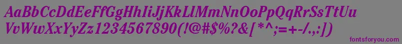 ItcCheltenhamLtBoldCondensedItalic Font – Purple Fonts on Gray Background