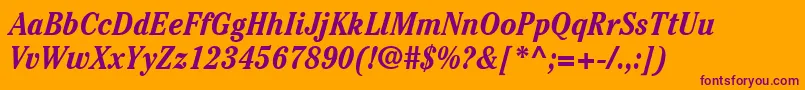 ItcCheltenhamLtBoldCondensedItalic Font – Purple Fonts on Orange Background