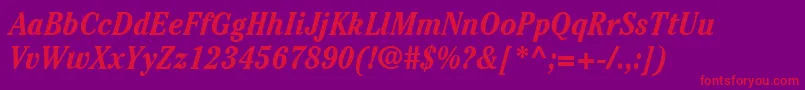 ItcCheltenhamLtBoldCondensedItalic Font – Red Fonts on Purple Background