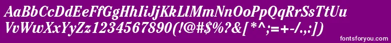 ItcCheltenhamLtBoldCondensedItalic Font – White Fonts on Purple Background