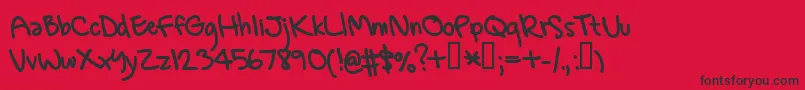 GregsHand Font – Black Fonts on Red Background