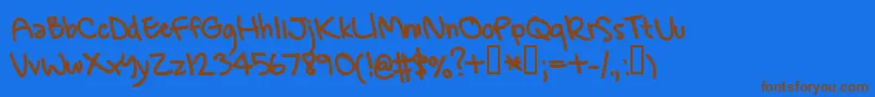 GregsHand-fontti – ruskeat fontit sinisellä taustalla