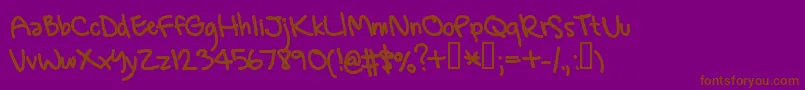 Шрифт GregsHand – коричневые шрифты на фиолетовом фоне