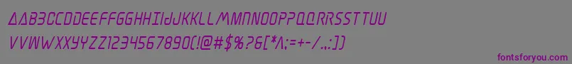 Czcionka Elitedangerboldcondital – fioletowe czcionki na szarym tle