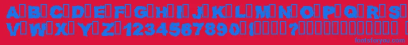 フォントRednz – 赤い背景に青い文字
