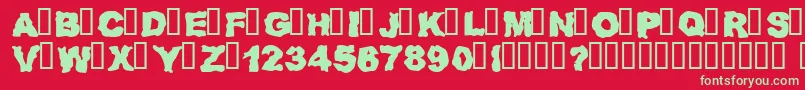 Rednz Font – Green Fonts on Red Background