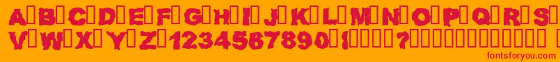 Rednz-Schriftart – Rote Schriften auf orangefarbenem Hintergrund