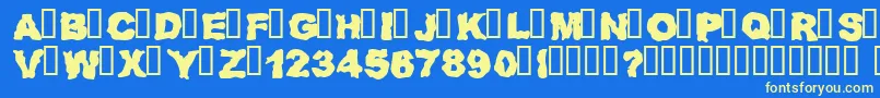 フォントRednz – 黄色の文字、青い背景