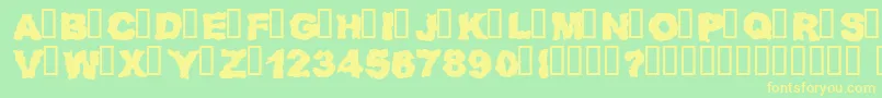 Rednz Font – Yellow Fonts on Green Background
