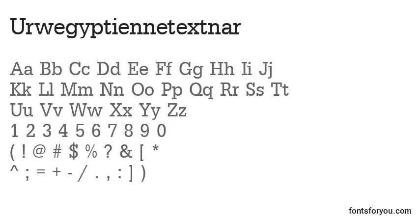 Urwegyptiennetextnar-fontti – aakkoset, numerot, erikoismerkit