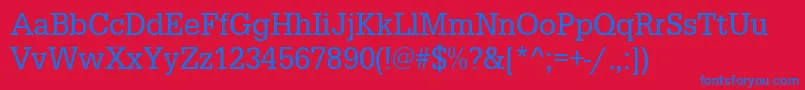 フォントUrwegyptiennetextnar – 赤い背景に青い文字