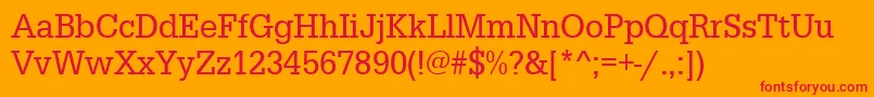 Urwegyptiennetextnar Font – Red Fonts on Orange Background