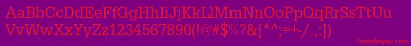 フォントUrwegyptiennetextnar – 紫の背景に赤い文字