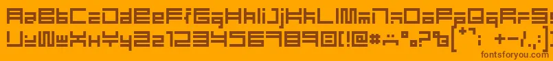 EliotType-Schriftart – Braune Schriften auf orangefarbenem Hintergrund