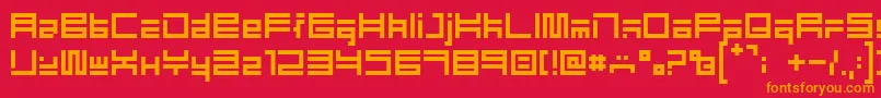 EliotType Font – Orange Fonts on Red Background