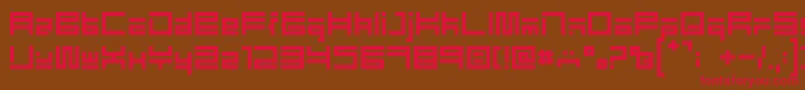 フォントEliotType – 赤い文字が茶色の背景にあります。
