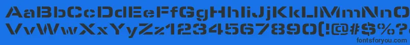 フォントMicrostencilBlackRegular – 黒い文字の青い背景