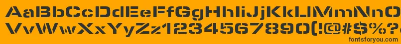 MicrostencilBlackRegular Font – Black Fonts on Orange Background