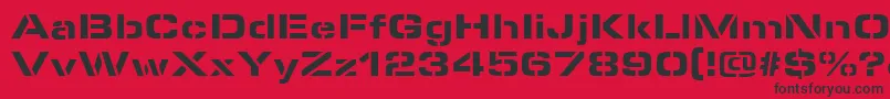 MicrostencilBlackRegular Font – Black Fonts on Red Background