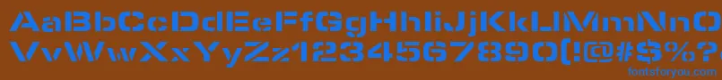 MicrostencilBlackRegular Font – Blue Fonts on Brown Background
