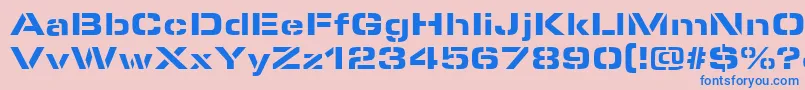 MicrostencilBlackRegular Font – Blue Fonts on Pink Background