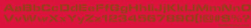 MicrostencilBlackRegular Font – Brown Fonts on Red Background