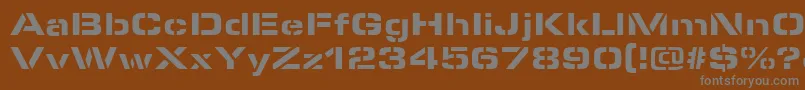 フォントMicrostencilBlackRegular – 茶色の背景に灰色の文字