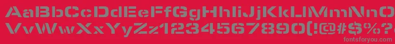 MicrostencilBlackRegular Font – Gray Fonts on Red Background