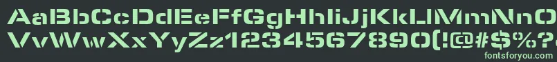 フォントMicrostencilBlackRegular – 黒い背景に緑の文字