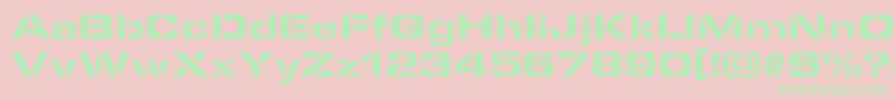 フォントMicrostencilBlackRegular – ピンクの背景に緑の文字
