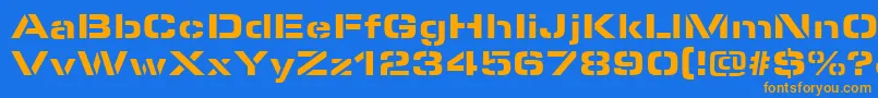 MicrostencilBlackRegular Font – Orange Fonts on Blue Background