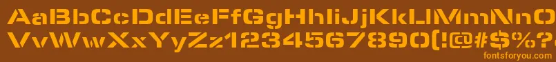MicrostencilBlackRegular Font – Orange Fonts on Brown Background