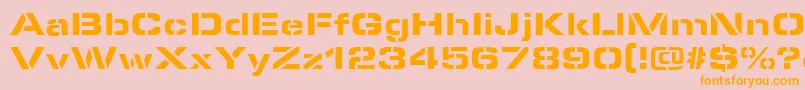 MicrostencilBlackRegular Font – Orange Fonts on Pink Background