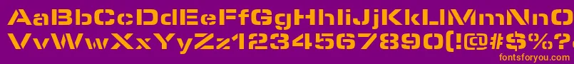MicrostencilBlackRegular Font – Orange Fonts on Purple Background