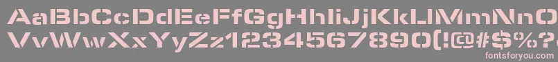 MicrostencilBlackRegular Font – Pink Fonts on Gray Background
