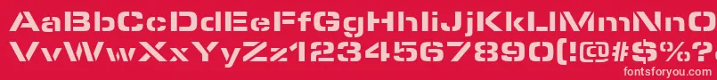 MicrostencilBlackRegular Font – Pink Fonts on Red Background