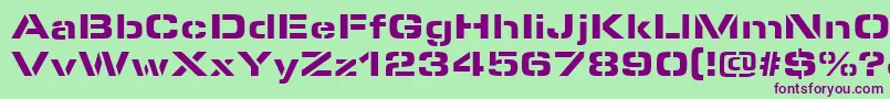 Police MicrostencilBlackRegular – polices violettes sur fond vert