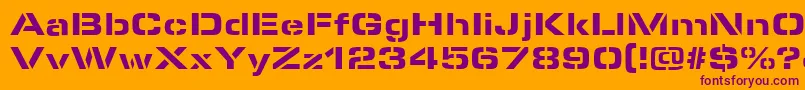 MicrostencilBlackRegular-fontti – violetit fontit oranssilla taustalla