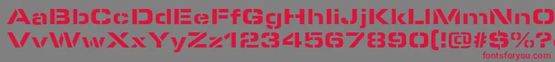MicrostencilBlackRegular Font – Red Fonts on Gray Background