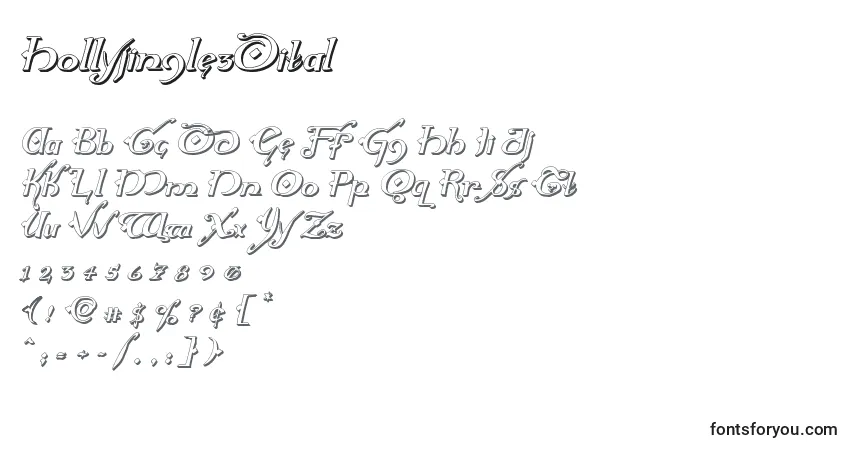 Czcionka Hollyjingle3Dital – alfabet, cyfry, specjalne znaki