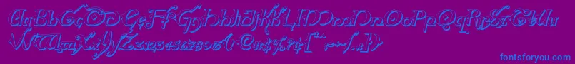 Hollyjingle3Dital Font – Blue Fonts on Purple Background